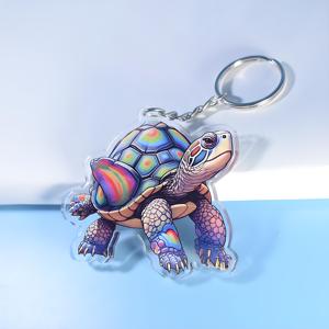 HanXin pendentif holographique à breloques en acrylique personnalisé cadeau promotionnel imprimé époxy Anime porte-clés en acrylique avec logo personnalisé