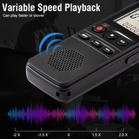 Enregistreur vocal numérique professionnel HD avec réduction du bruit, dictaphone à activation vocale, enregistrement WAV MP3 pour réunions, conférences, cours