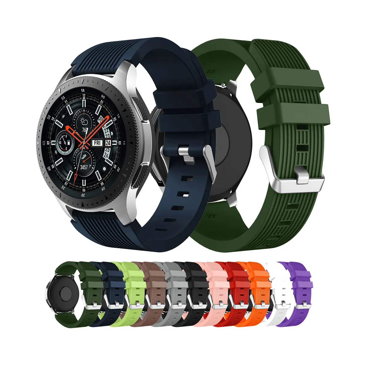 Zachte Siliconen Vervangende Sportbanden Voor Samsung Galaxy Horloge 42Mm 46Mm Band