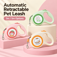 Ensemble laisse rétractable automatique et harnais pour chien, laisse en plastique à motif de dessin animé pour chiens de petite, moyenne et grande taille, chats et chiots