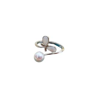 อุปกรณ์ทำแหวนเงินแท้ S925 แบบ DIY พร้อมฐานเปล่าสำหรับใส่ลูกปัดกลมขนาด 6-8 มม. ดีไซน์โบว์ทันสมัย รูปทรงเพชรเจียระไน สำหรับฝังอัญมณี - Product Image 5