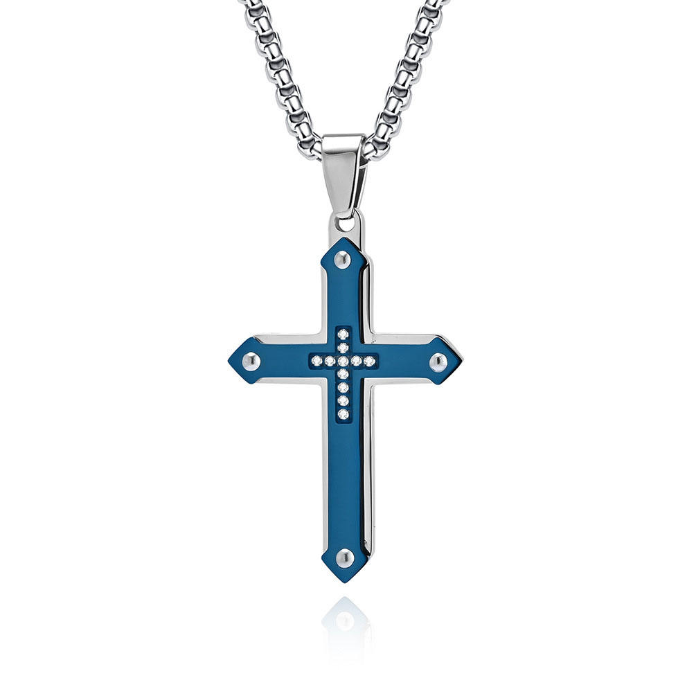 Silver Blue Single Pendant Without Chain