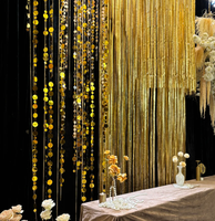Nouvelle Décoration de Mariage : Rideau de Perles en Acrylique Doré pour Fond de Scène, Idéal pour Salles de Banquet