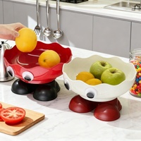 Corbeille à fruits en plastique en forme de pied de personnage de dessin animé, plateau de service festonné avec yeux, décoration de comptoir de cuisine