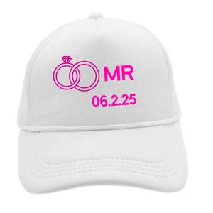 Blanc mariage nuptiale tribu <span class=keywords><strong>Mme</strong></span> WIFEY mariée couronne broderie marié équipe fête casquette de baseball chapeaux - Product Image 1