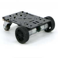 Châssis de voiture robot 4x4 miniature avec 2 roues pivotantes, moteur à engrenages CC et moteur 0,3 kW 220 V, encodeur, largeur de roue <15 cm