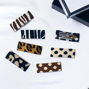 Thời trang retro cô gái tóc Clip màu bị chặn Polka Dot Leopard in Phụ kiện tóc phong cách mới Clip tóc - Product Image 3
