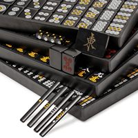 Jeu de Mahjong japonais en mélamine pour 4 joueurs, tuiles de Mahjong japonaises de 26 mm, noir, jeu de Mahjong Riichi japonais