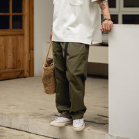 Pantalon décontracté pour homme style japonais Cityboy, taille mi-haute, coupe droite, avec perles fines haute densité, ajustable, ample, pour le quotidien, 100% coton, fermeture éclair