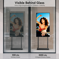 Écran d'affichage numérique LCD autoportant à rétroéclairage LED direct, panneau IPS haute luminosité 3000 Nits, 43/49/55 pouces