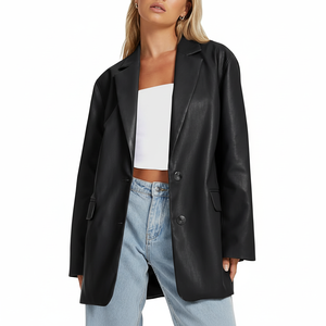 Manteau d'hiver en similicuir pour femme, fourrure de renard, tendance automne-hiver, écologique, avec logo personnalisé, vente en gros - Product Image 1