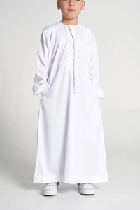 Islam all'ingrosso Oman bambini bianchi Dubai ragazzi Emirati Thobe medio oriente arabo adolescente lunga <span class=keywords><strong>preghiera</strong></span> musulmana Thobe <span class=keywords><strong>per</strong></span> <span class=keywords><strong>i</strong></span> bambini - Product Image 3