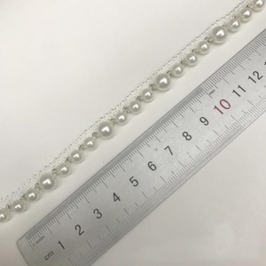 Ruban de dentelle perlé unilatéral fait à la main sangle perlée bricolage vêtements accessoires collier décoratif blanc noir dentelle ruban tresse - Product Image 5