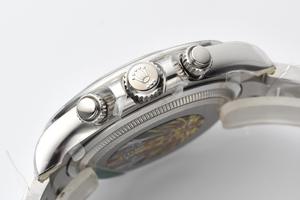 Montre de luxe Clean Factory Panda blanche, mouvement SEIKO, boîtier en acier inoxydable, bracelet en or blanc, étanche 100 bars pour homme - Product Image 4