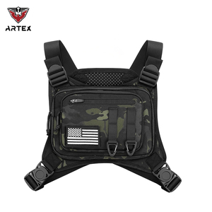 เสื้อกั๊กหน้าอกพร้อมกระเป๋าคาดอกปืนพกซองหนังใส่ปืนพกสำหรับผู้ชายกระเป๋าคาดอกแนวยุทธวิธีปรับได้สำหรับกลางแจ้ง - Product Image 1