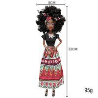 EN STOCK jupe longue 11.5 pouces en plastique marron poupée afro bjd articulations mobiles mode américain africain noir poupée pour les enfants