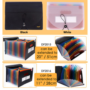 Organizzatore per Documenti con 13/25 Tasche, Cartella Portadocumenti a Fisarmonica in PP Resistente agli Strappi, Formato <span class=keywords><strong>A4</strong></span> con Linguette Colorate - Product Image 2