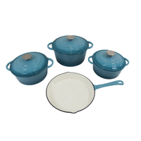 Ensemble de Cuisson 4 Pièces en Fonte Émaillée Design Minimaliste Personnalisable, Meilleur Set de Poêles et Casseroles en Fonte Métallique