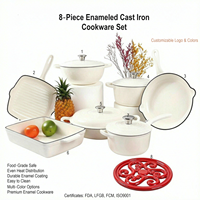 Ensemble de casseroles antiadhésives 8 pièces, compatible four, faitout, poêles et poêle à frire, compatible induction et gaz
