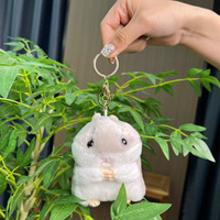 Super mignon petit hamster en peluche, pendentif, porte-clés, breloque pour sac à main, sac à dos et sac à bandoulière