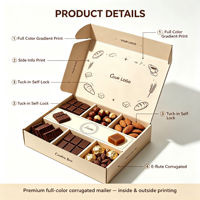 Boîte en carton ondulé personnalisée avec plateau de séparation, panier de confiserie pour cadeaux de chocolat, directement de l'usine