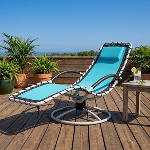 Chaise à bascule de patio moderne en acier, chaise longue - Product Image 1