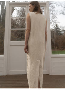 <span class=keywords><strong>Robe</strong></span> longue sans manches <span class=keywords><strong>en</strong></span> <span class=keywords><strong>lin</strong></span> pour femmes, Maxi, tissu <span class=keywords><strong>en</strong></span> <span class=keywords><strong>lin</strong></span>, respirant, ample, <span class=keywords><strong>grande</strong></span> <span class=keywords><strong>taille</strong></span>, été, Support personnalisé, 100% - Product Image 3