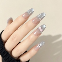 Lot personnalisé en gros – Faux ongles en acrylique à presser, motif œil de chat dégradé, 10 pièces