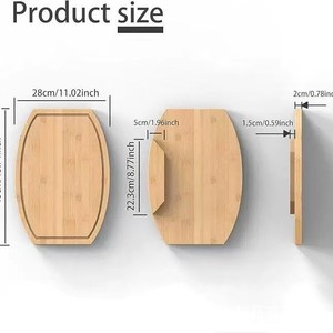 Tabla de Cortar de Madera Maciza, Antideslizante, Rectangular, para Cocina, Superficie para Preparar Frutas y Verduras - Product Image 5