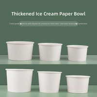 En stock, gobelets et bols en papier blancs pour crème glacée, bols à yaourt et bâtonnets glacés à emporter, qualité alimentaire, usage commercial, logo personnalisé, 1000 par boîte