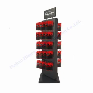 360 Degree Rotation Retail Shop Custom Black Color 2 Sided Hook Rotating Countertop Table Spinner Display Stand Racks