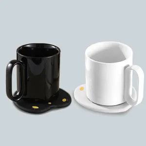 Caneca de cerâmica aquecedora inteligente para mesa e escritório, aquecedor de copo de cerâmica com temperatura constante, ideal para aquecer copos de café