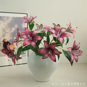 Arte Floral Yihua, Flores de Lirio Artificiales de Seda Azul, Decoración para el Hogar, Arreglo de Mesa, Estilo Moderno y Simple - Product Image 5