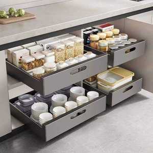 <b>Kitchen</b> Slide <b>Out</b> Shelf <b>Pull</b> <b>Out</b> Cabinet Organizer Modern Aluminum Sliding <b>Kitchen</b> Basket <b>Drawers</b> For Closet Pantry - Product Image 5