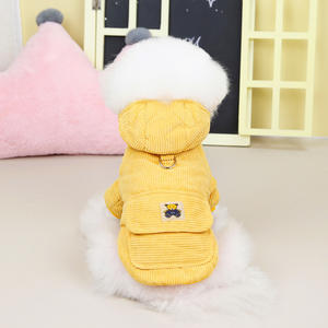 Vêtements pour chien en coton, vêtements pour animaux de compagnie en velours et velours côtelé, <span class=keywords><strong>pull</strong></span> à deux pattes en coton pour l'hiver - Product Image 1