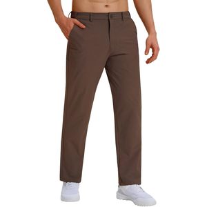 Pantalon habillé léger pour homme, décontracté, pour le golf, couleur unie, fermeture boutonnée - Product Image 1