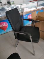 Chaise de conférence et table de réunion en tissu bleu pour salle de réunion, chaise de visiteur pour conférence