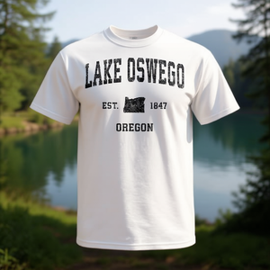 Camiseta con estampado deportivo vintage de Lake Oswego Oregon Est 1847 - Product Image 3
