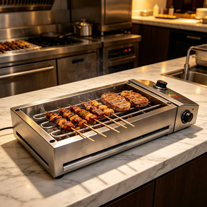 Asador eléctrico de 2800W de calentamiento rápido, bajo en humo y sin humo, de alta resistencia, para barbacoa comercial, para mariscos, catering y restaurantes. - Product Image 4