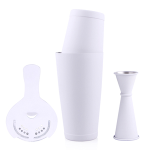 Ensemble de shakers <span class=keywords><strong>Boston</strong></span> en acier inoxydable personnalisés Shakers à cocktail lestés blancs personnalisables Promotion de la marque avec options de couleur - Product Image 1