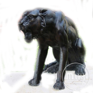 Trang Trí Ngoài Trời Kích Thước Cuộc Sống Bronze Plush Black Panther - Product Image 1