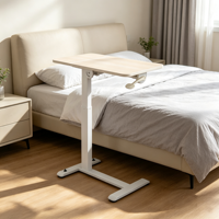 Höhenverstellbarer Metalltisch mit 4 Rollen für das Bett, Rechteckig, zum Essen