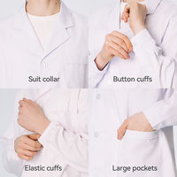 Blouse de laboratoire unisexe en tissu sergé blanc à manches longues, uniforme médical pour les médecins des hôpitaux avec logo personnalisé