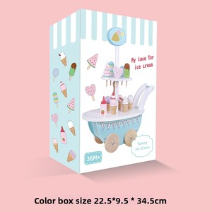 Educatieve Alsof Spelen Keuken Set Voor Kinderen Houten Ijskar Traktaties Dessert Stand Rollenspel Speelgoed Leeftijden 2-14 + Fijne Motor - Product Image 6