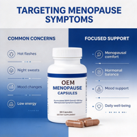 Capsules pour la ménopause, 60 unités, complément alimentaire, OEM ODM, marque privée, formule personnalisée pour femmes, usage quotidien