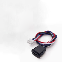 USB-Typ-C-Anschlüsse mit Kartens chnalle Buchse 4-poliger Lade buchsen anschluss Schwarzer Ladestecker Ovale Buchse mit PH2.0-Kabel Kabel