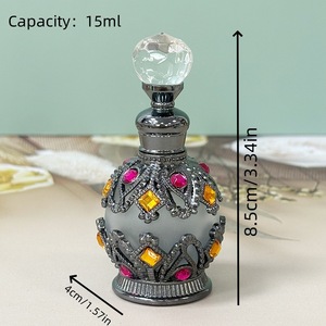 Botella de Perfume con Diseño de Gema Estilo Dubái, Color Brillante, 13 ml, Pequeña Capacidad, para Almacenar Esencias de Perfume y Aceites Esenciales, Botella de Vidrio Vacía - Product Image 6