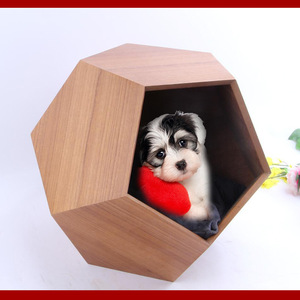 Casa geométrica de forma irregular de cueva para mascotas de madera de patrón sólido de alta calidad para gatos - Product Image 5