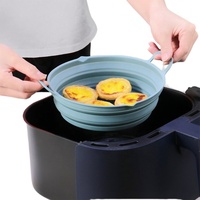 7.5 pouces réglable pliable Silicone plateau de cuisson Airfryer Air friteuse panier doublures accessoires réutilisable Silicone moules Pot Liner