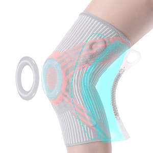 Genouillère de sport pour la course à pied et l'entraînement, légère, antidérapante, fine, respirante, en polyester et silicone pour hommes et femmes - Product Image 1